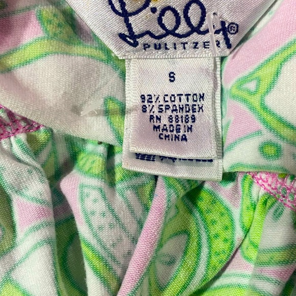 Vtg Lilly Pulitzer Women's Green Pink Lime Citrus Print Skirt White Label Small - Picture 4 of 4